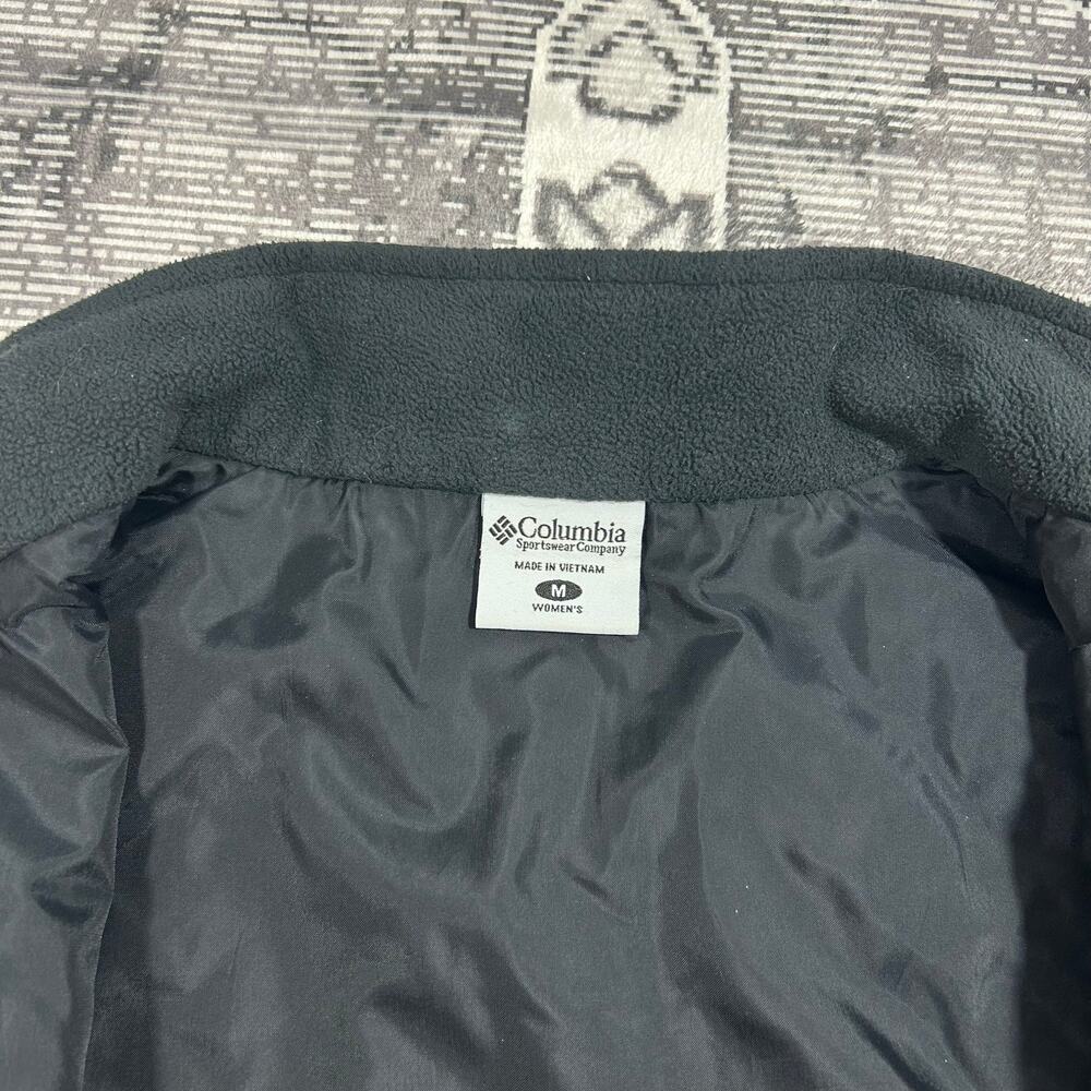 Columbia Women's Quilted Full Zip Fleece Side Vest Black Size M Camping Gorpcore - Picture 8 of 10